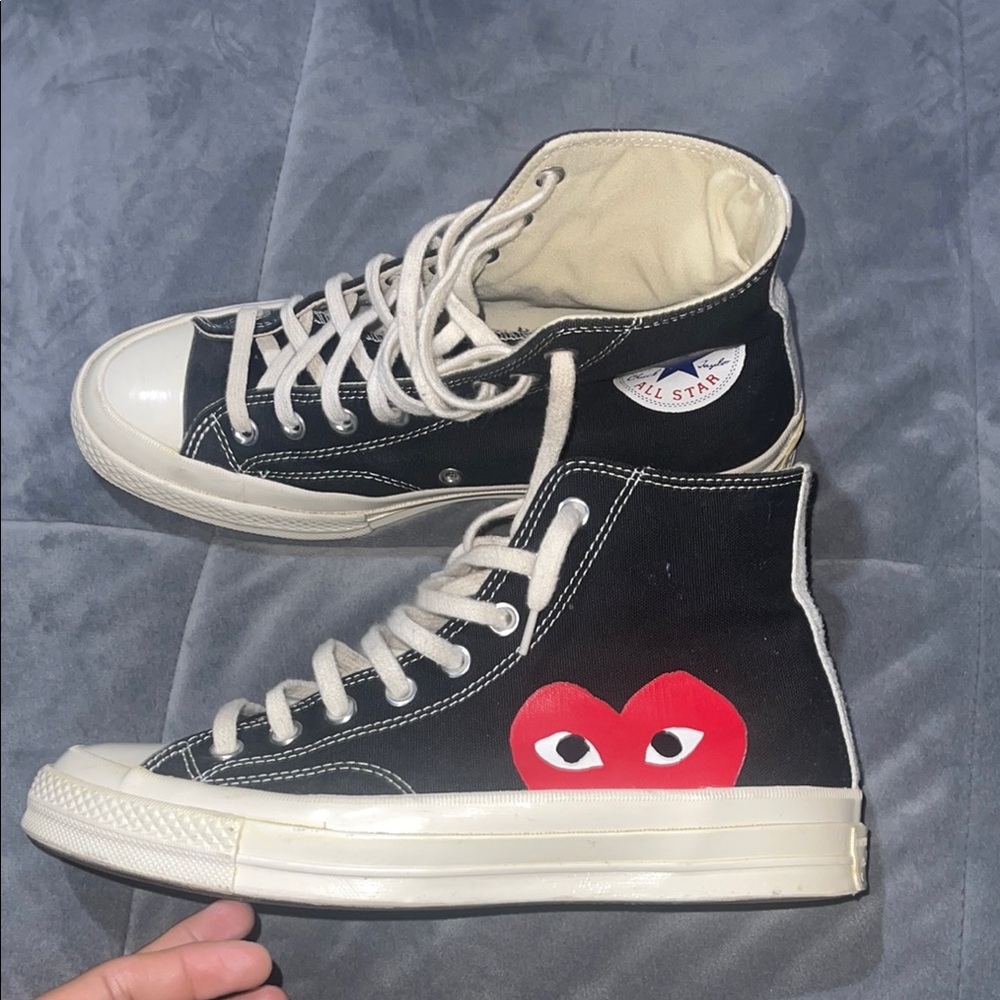 Comme des Garcons PLAY Black and White High-Top Sneakers